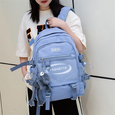 Iskolába alkalmas új modell unisex textil hátizsák felirattal