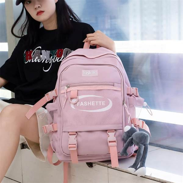 Iskolába alkalmas új modell unisex textil hátizsák felirattal