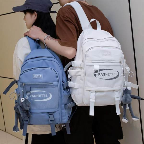 Iskolába alkalmas új modell unisex textil hátizsák felirattal