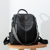 Stílusos női hátizsák ökobőrből, cipzárral