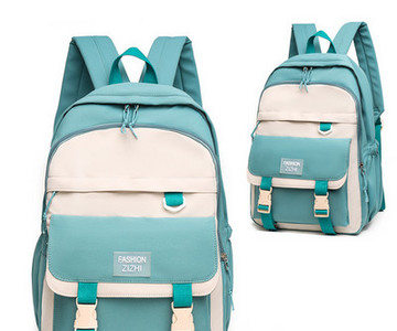 Moteriška tekstilinė kuprinė su priekine kišene ir plastikine užsegimu