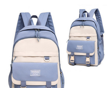 Moteriška tekstilinė kuprinė su priekine kišene ir plastikine užsegimu