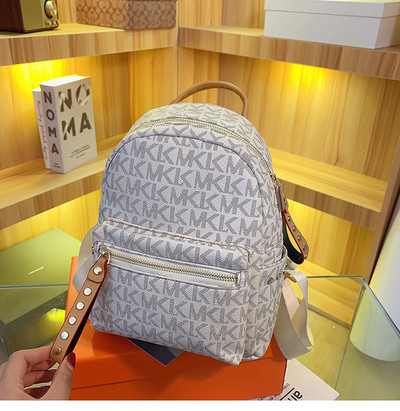 Μοντέρνο γυναικείο σακίδιο πλάτης με στάμπα - διχρωμία