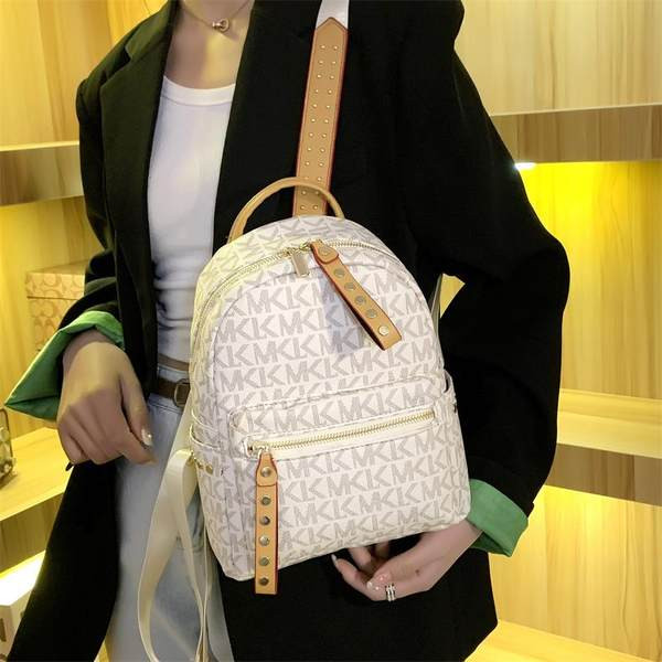 Μοντέρνο γυναικείο σακίδιο πλάτης με στάμπα - διχρωμία