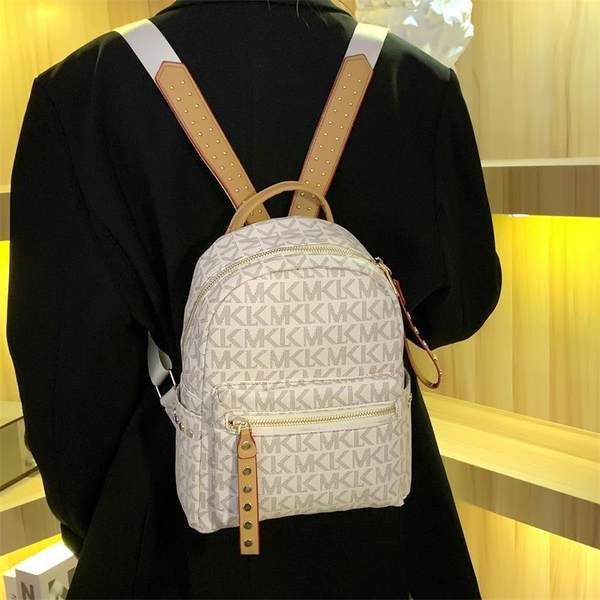 Μοντέρνο γυναικείο σακίδιο πλάτης με στάμπα - διχρωμία