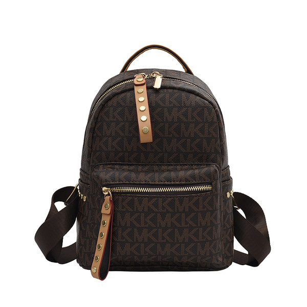 Μοντέρνο γυναικείο σακίδιο πλάτης με στάμπα - διχρωμία