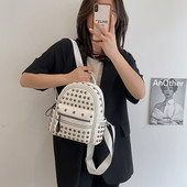 Moteriška trijų spalvų eko odos kuprinė