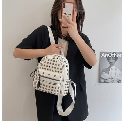 Moteriška trijų spalvų eko odos kuprinė