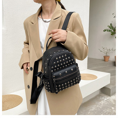 Moteriška trijų spalvų eko odos kuprinė