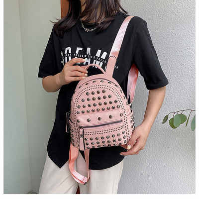 Moteriška trijų spalvų eko odos kuprinė