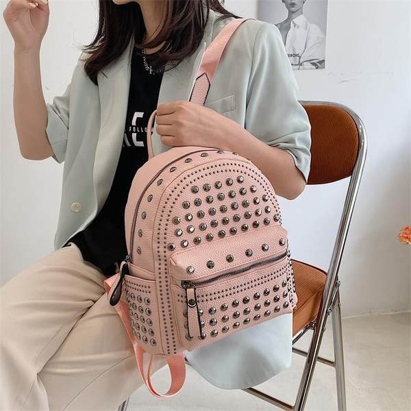 Moteriška trijų spalvų eko odos kuprinė