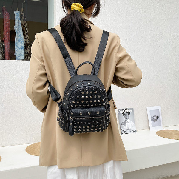 Moteriška trijų spalvų eko odos kuprinė