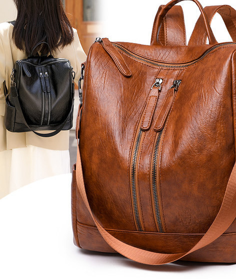 Moteriška eko odos kuprinė su užtrauktuku ir išorinėmis kišenėmis