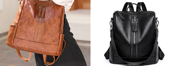 Moteriška eko odos kuprinė su užtrauktuku ir išorinėmis kišenėmis