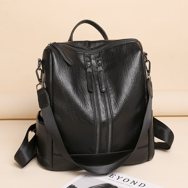 Moteriška eko odos kuprinė su užtrauktuku ir išorinėmis kišenėmis