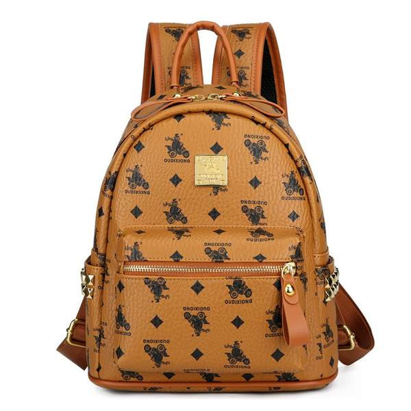 Šiuolaikinė moteriška kuprinė su raštu – kelių spalvų