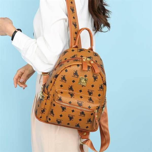 Šiuolaikinė moteriška kuprinė su raštu – kelių spalvų