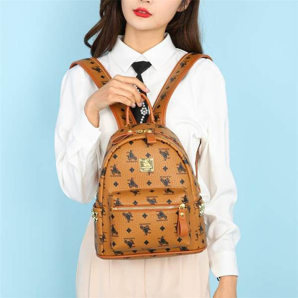 Šiuolaikinė moteriška kuprinė su raštu – kelių spalvų