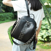 Puhta disaini ja lukuga suletav naiste nahast seljakott