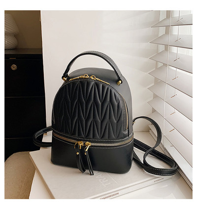 Maža moteriška eko odos kuprinė su užtrauktuku