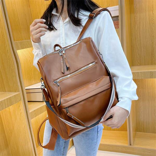 Νέο μοντέλο γυναικείο σακίδιο πλάτης από τεχνητό δέρμα - κατάλληλο για ταξίδια