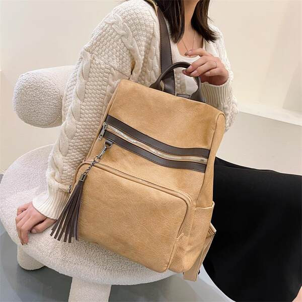 Γυναικείο casual σακίδιο από μαλακό δέρμα