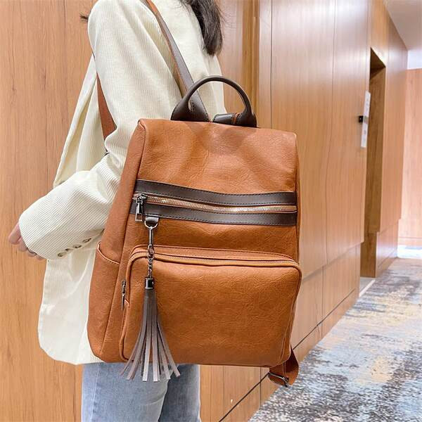 Γυναικείο casual σακίδιο από μαλακό δέρμα