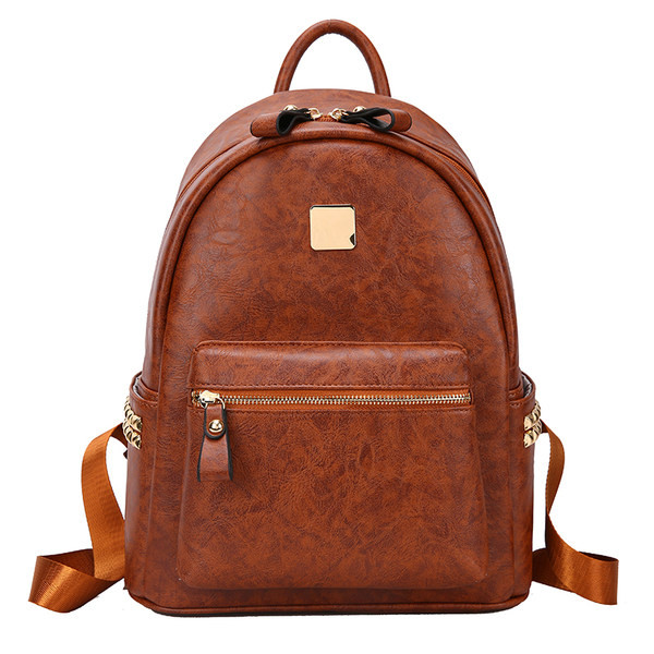 Naiste ökonahast seljakott metallist neetide ja tõmblukuga