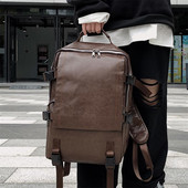 Naujo modelio odinė kuprinė su keliais skyreliais – tinka tiek moterims, tiek vyrams