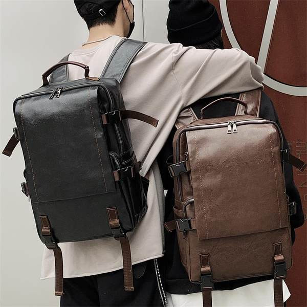 Naujo modelio odinė kuprinė su keliais skyreliais – tinka tiek moterims, tiek vyrams