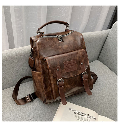 Moteriška kuprinė su priekine kišene ir diržu