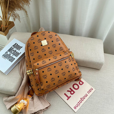 Γυναικείο σακίδιο πλάτης casual με φερμουάρ και διακοσμητική πέτρα