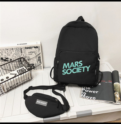 Új modell női textil hátizsák cipzárral és felirattal