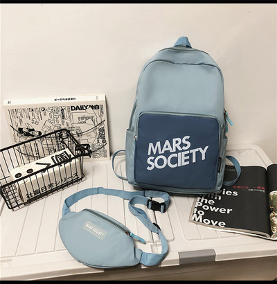 Új modell női textil hátizsák cipzárral és felirattal