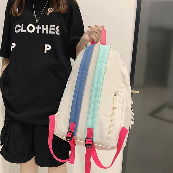 Új modell női textil hátizsák cipzárral és felirattal