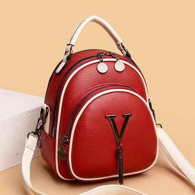 Moderni nedidelė moteriška kuprinė su keliais skyreliais