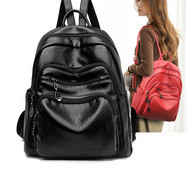 Öko bőrből készült, cipzárral zárható női hátizsák