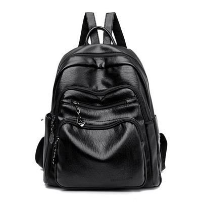 Öko bőrből készült, cipzárral zárható női hátizsák