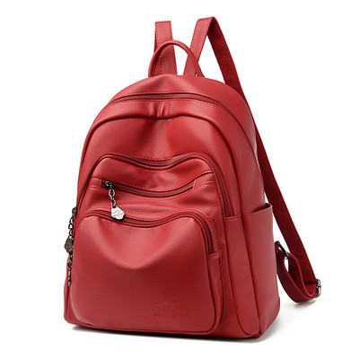 Öko bőrből készült, cipzárral zárható női hátizsák