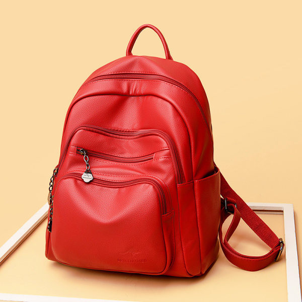 Öko bőrből készült, cipzárral zárható női hátizsák