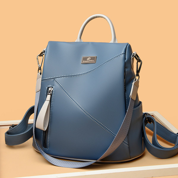 Μοντέρνο γυναικείο σακίδιο πλάτης με λογότυπο - οικολογικό δέρμα