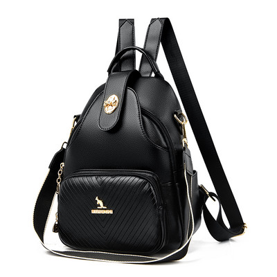 Modern hétköznapi hátizsák arany díszítőelemmel