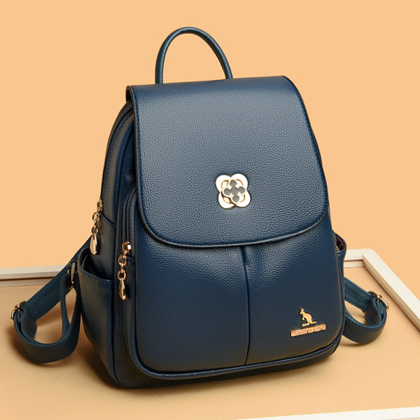 Καθημερινό σακίδιο πλάτης από οικολογικό δέρμα με μεταλλικό κούμπωμα