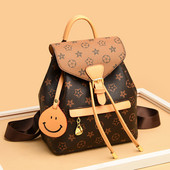 Γυναικείο οικολογικό δερμάτινο σακίδιο πλάτης casual με πόρπη και μπρελόκ Smile