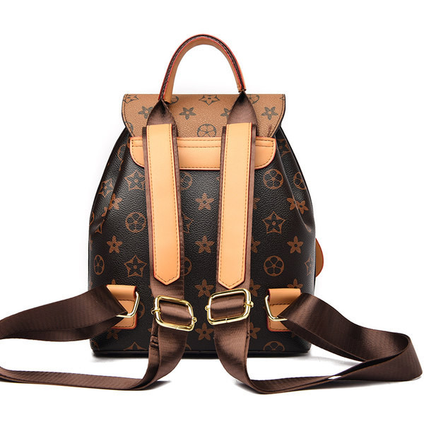 Γυναικείο οικολογικό δερμάτινο σακίδιο πλάτης casual με πόρπη και μπρελόκ Smile