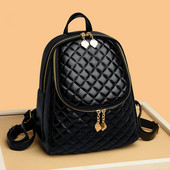 Νέο δερμάτινο μαύρο γυναικείο σακίδιο πλάτης