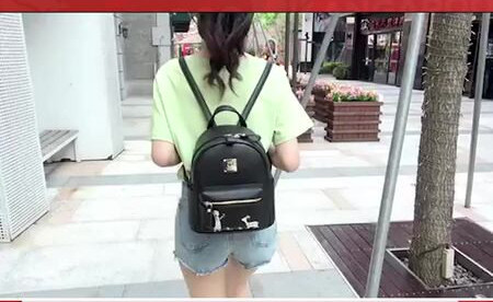 Casual γυναικείο έκο δερμάτινο σακίδιο πλάτης με κέντημα