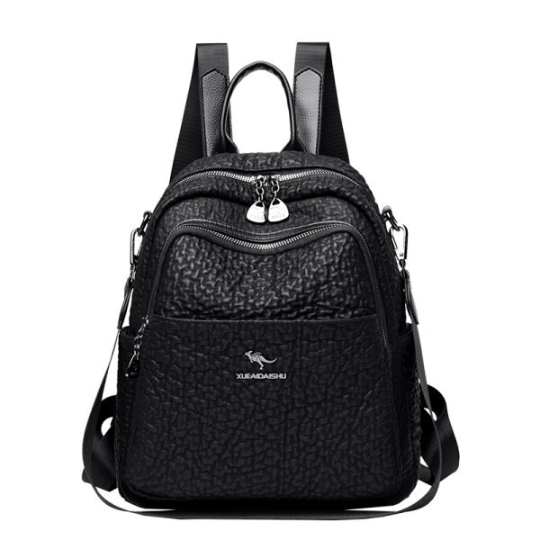 Γυναικείο σακίδιο πλάτης με ανάγλυφο οικολογικό δέρμα και κλείσιμο με φερμουάρ