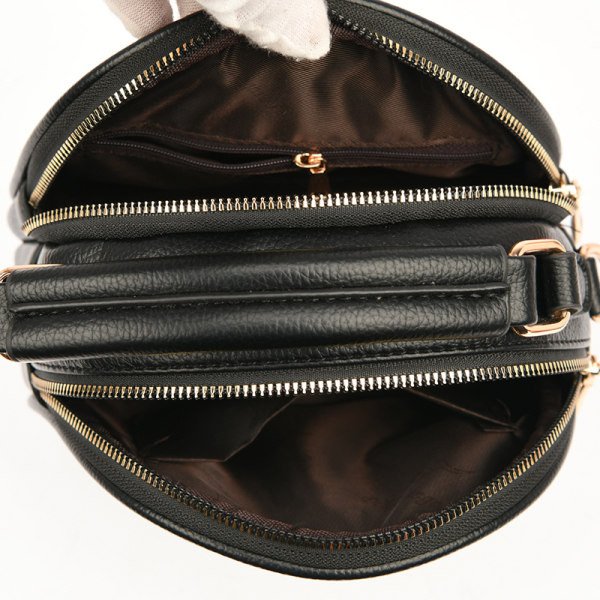 Moteriškas eko odos mini krepšys su metalo apdaila