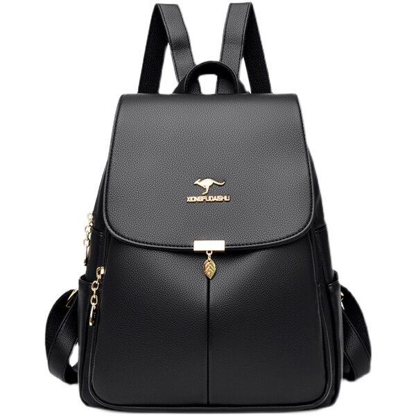 Moderan ženski kožni ruksak s metalnim elementom